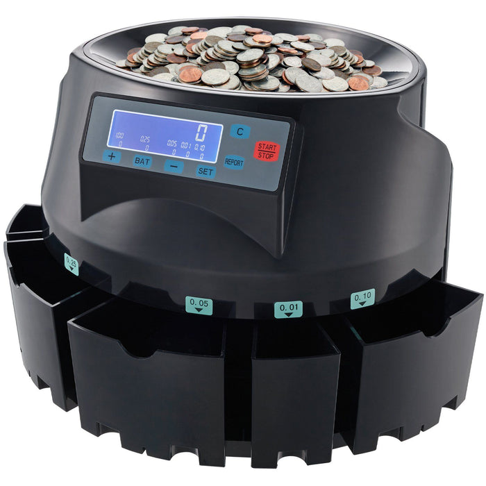Automatic USD Coin Counter Machine with 2000 Coin Capacity and LCD Display - Monsta Online