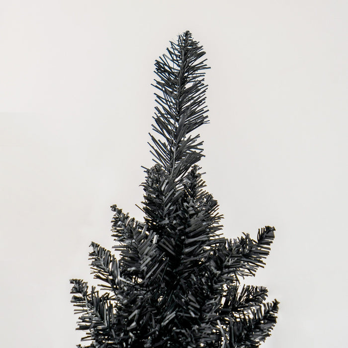 8FT Black Pencil Artificial Christmas Tree — 618 Tips, Unlit, Slim Skinny, Space - Saving, Plastic Base - Monsta Online