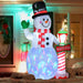 8FT Prelit Inflatable Snowman with North Pole Sign and Rotating LED Lights - Outdoor Christmas Decoration - Monsta Online