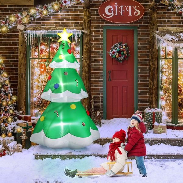 6.9FT Prelit Inflatable Christmas Tree with Star Topper and LED Lights - Outdoor Christmas Decoration - Monsta Online