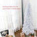 7FT White Pencil Artificial Christmas Tree — 818 Tips, Unlit, Auto - Open, Space - Saving, Steel Base - Monsta Online