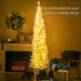 7FT White Pencil Pre - Lit Artificial Christmas Tree — 200 Warm White LEDs, 499 Tips, Slim Space - Saving - Monsta Online