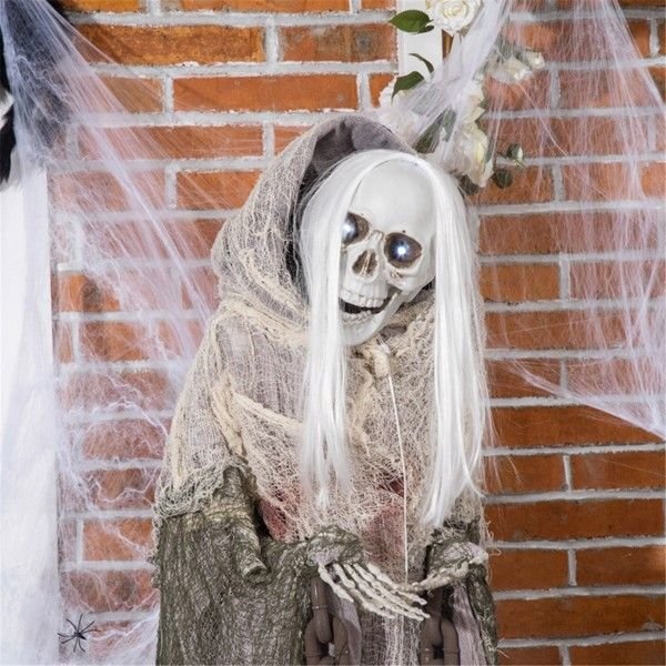 6.2ft Animatronic Halloween Ghost – Motion and Sound Activated with Light - Up Eyes, Turning Movement and Creepy Sounds - Monsta Online