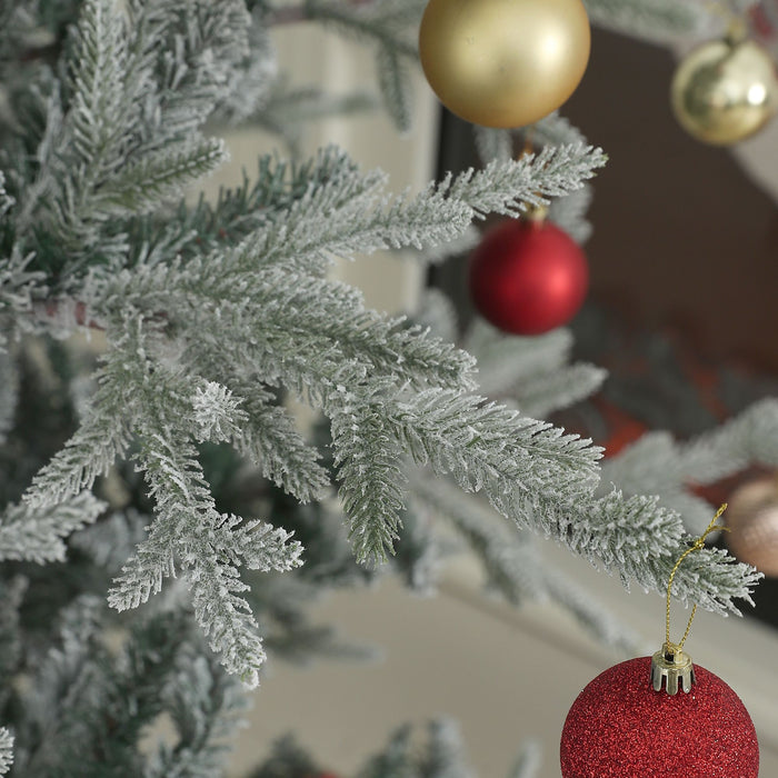 9FT Snow Flocked Nordic Pine Artificial Christmas Tree — 1939 Tips, Unlit, Hinged, Wide Shape, Steel Base - Monsta Online