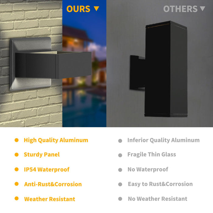 Modern Waterproof LED Wall Sconce for Outdoor Use - IP54 Up/Down Porch Lighting - Monsta Online