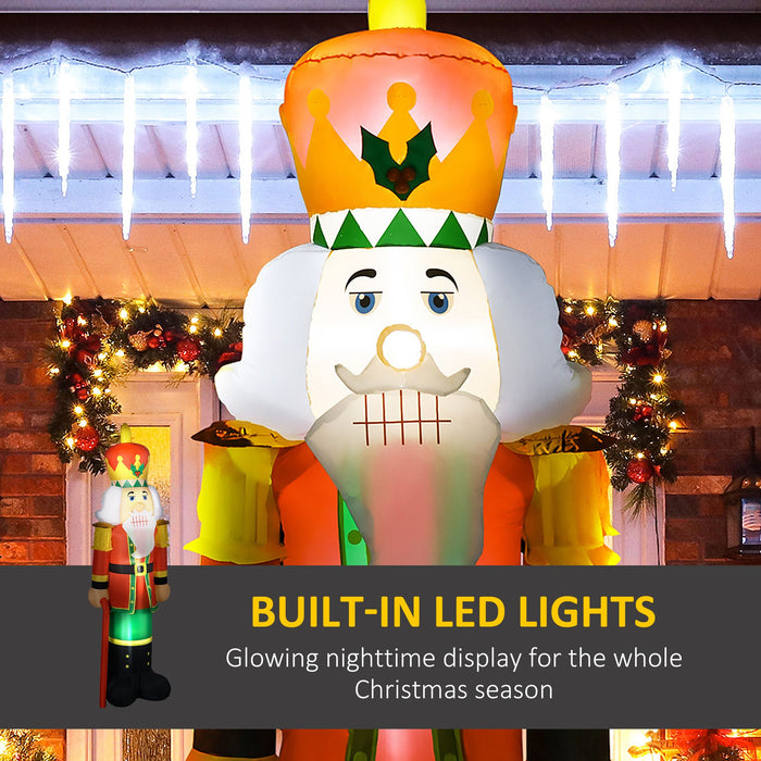 8FT Prelit Inflatable Nutcracker Soldier with 4 White LED Lights - Outdoor Christmas Decoration - Monsta Online