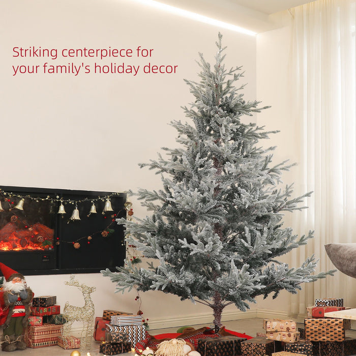 6FT Flocked Nordic Pine Artificial Christmas Tree — 795 Snow Tips, Unlit, Auto - Open, Steel Base - Monsta Online