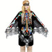 Halloween Lace Skeleton Poncho Costume – Women’s Day of the Dead Costume Cover Up - Monsta Online