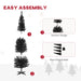 6FT Black Pencil Artificial Christmas Tree — 390 Tips, Unlit, Slim Space - Saving, Plastic Stand - Monsta Online