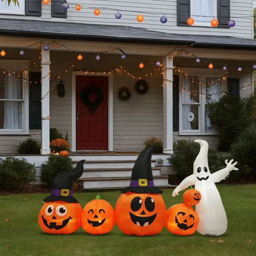 8FT Halloween Inflatable Pumpkins with Ghost – Lighted Blow Up Yard Decoration - Monsta Online