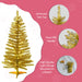 4FT Pre - Lit Gold Artificial Christmas Tree — Compact Design, LED Lights, Metal Stand - Monsta Online