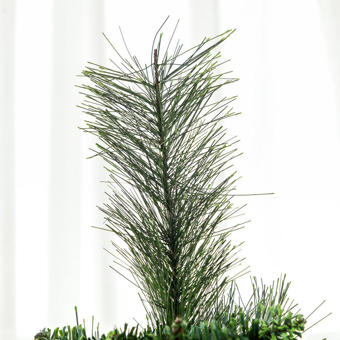 6FT Pencil Artificial Christmas Tree — 618 Tips, Auto - Open Hinged, Unlit, Pine Needles, Steel Base - Monsta Online