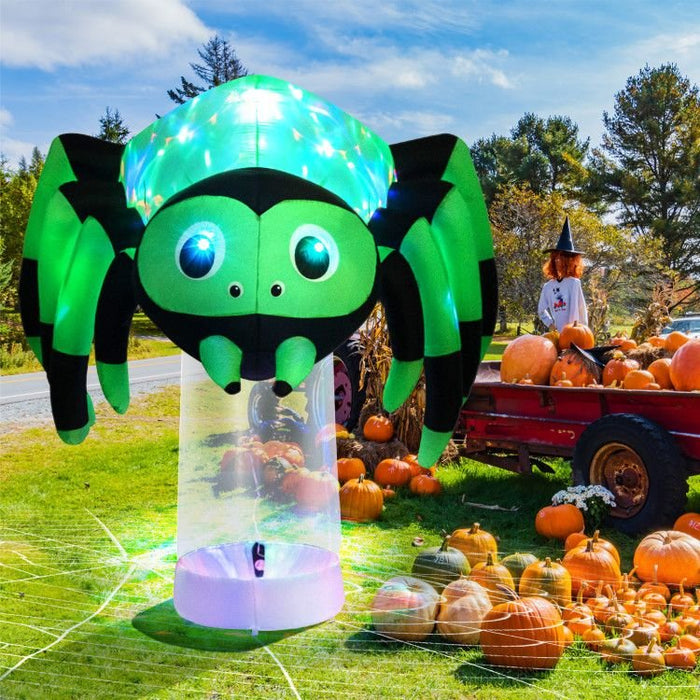 6ft Inflatable Halloween Spider with Rotating 3‑Color LED Lights - Monsta Online
