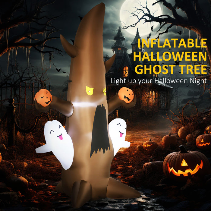 5ft Inflatable Halloween Ghost Tree with Pumpkins and LED Lights - Monsta Online