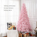 7.5FT Pre - Lit Pink Artificial Christmas Tree — 500 Warm LED Lights, 1346 Tips, Hinged, Metal Stand - Monsta Online
