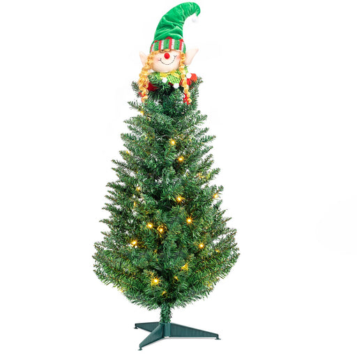 3FT Tabletop Pre - Lit Artificial Christmas Tree — 129 Tips, Santa Decor, Plastic Feet - Monsta Online