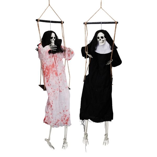 3ft Sound - Activated Hanging Halloween Ghosts with Light - Up Eyes and Screaming Sound - Monsta Online
