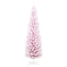 7FT Flocked Pink Pencil Artificial Christmas Tree — 499 Snow Tips, Unlit, Slim Space - Saving, Metal Base - Monsta Online