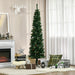 6.5FT Pencil Artificial Christmas Tree — 556 Tips with Pine Cones, Pine Needles, Unlit, Metal Base - Monsta Online