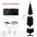 8FT Black Pencil Artificial Christmas Tree — 618 Tips, Unlit, Slim Skinny, Space - Saving, Plastic Base - Monsta Online