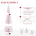 6FT Pink Snow Flocked Pencil Artificial Christmas Tree — 390 Tips, Unlit, Slim Realistic Branches, Metal Base - Monsta Online