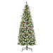 6FT Snow - Dipped Pre - Lit Artificial Christmas Tree — 300 Warm White LEDs, 618 Tips, Pine Cones, Berries - Monsta Online