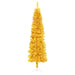6FT Slim Half Artificial Christmas Tree — Gold, 246 Tips, Space - Saving Wall Design, Steel Stand - Monsta Online