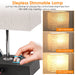 Fully Dimmable Bedside Table Lamp with Power Outlets USB Ports and Wooden Base - Monsta Online
