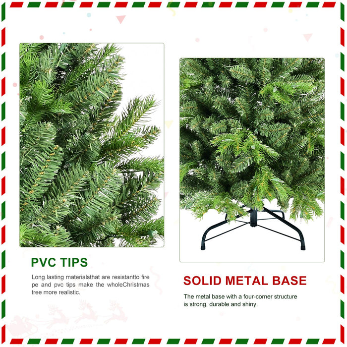 7.5FT Artificial Christmas Tree — Full, 1599 Tips, PE+PVC, Hinged, Metal Stand - Monsta Online