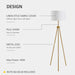Modern Gold Tripod Floor Lamp with Fabric Shade for Stylish Living Rooms - Monsta Online