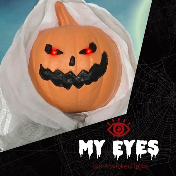4ft Animatronic Halloween Pumpkin Ghost – Sound Activated with Red Glowing Eyes and Creepy Howling Sounds - Monsta Online