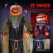 7ft Halloween Animatronic Pumpkin Man – Motion and Sound Activated with Shaking Head and Posable Arms - Monsta Online
