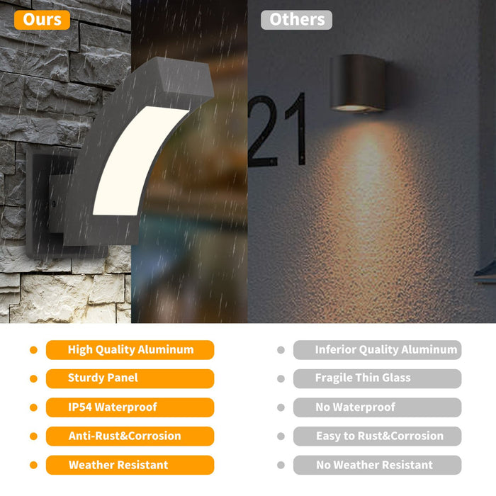 Modern LED Outdoor Wall Sconce - Waterproof Aluminum Porch Light for Patios and Hallways - Monsta Online