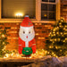 3FT Prelit Hanging Inflatable Santa with Wreath and LED Lights - Outdoor Christmas Window Decoration - Monsta Online
