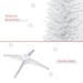 7FT White Pencil Artificial Christmas Tree — 499 Tips, Unlit, Slim Space - Saving, Realistic, Plastic Base - Monsta Online