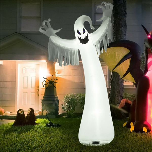 12FT Halloween Inflatable Ghost with LED Lights – Giant Blow Up Yard Decoration - Monsta Online