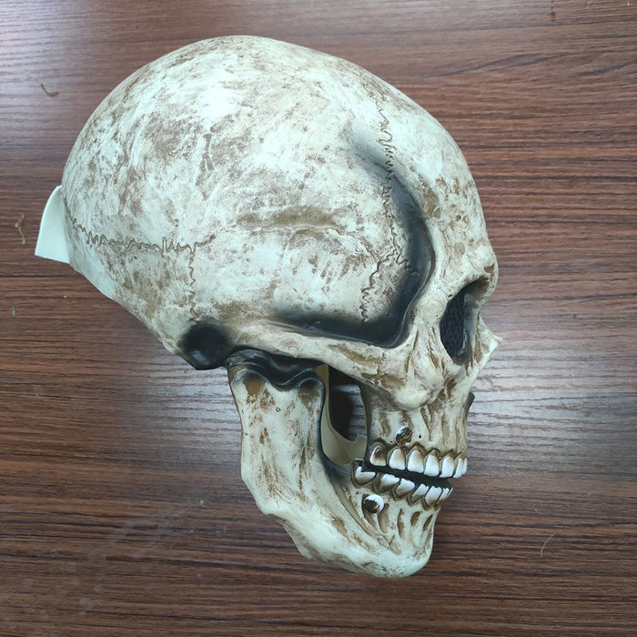 Halloween Full Head Skull Mask – Scary Realistic Movable Jaw Skeleton Helmet Cosplay Prop - Monsta Online