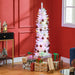 5FT White Pre - Lit Pencil Artificial Christmas Tree — 150 Colorful LED Lights, 8 Modes, 250 Tips, Steel Base - Monsta Online