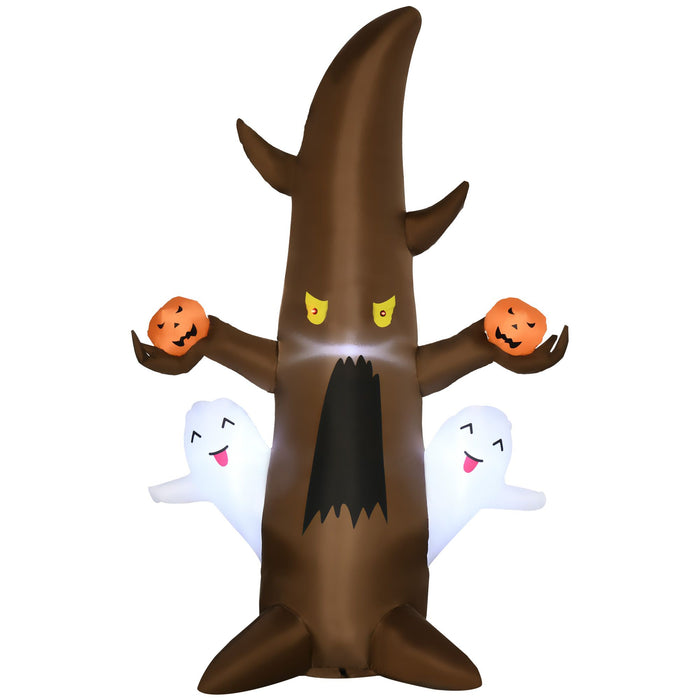 5ft Inflatable Halloween Ghost Tree with Pumpkins and LED Lights - Monsta Online