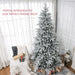 8FT Snow Flocked Artificial Christmas Tree — 2003 Tips, Unlit, Auto - Open Hinged, Full Shape, Metal Base - Monsta Online