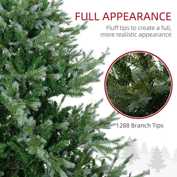 7.5FT Wide Artificial Christmas Tree — 1288 Tips, Unlit, Auto - Open, Easy - Shape Branches, Steel Base - Monsta Online