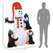 6FT Prelit Inflatable 3 Penguins Building Snowman with Swirling LED Lights - Outdoor Christmas Decoration - Monsta Online