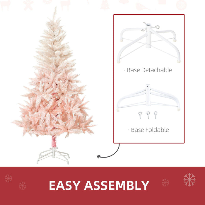 7FT Pink Pencil Artificial Christmas Tree — 1000 Tips, Unlit, Auto - Open, Slim Space - Saving, Metal Stand - Monsta Online