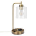 Vintage 16" Brass Table Lamp with Built In Wireless Charger - Monsta Online