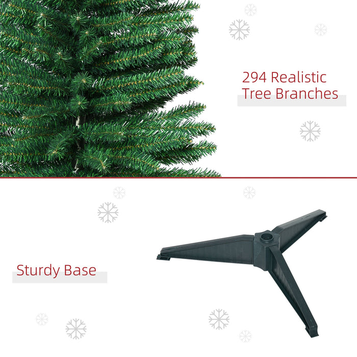 5FT Pencil Artificial Christmas Tree — 294 Tips, Unlit, Slim Space - Saving, Realistic, Plastic Base - Monsta Online