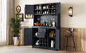 Farmhouse Coffee Bar Cabinet with Wine Storage & Drawers for Kitchen - Monsta Online
