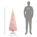 5FT Pink Snow Flocked Pencil Pre - Lit Artificial Christmas Tree — 160 Warm White LEDs, 294 Tips, Space - Saving - Monsta Online