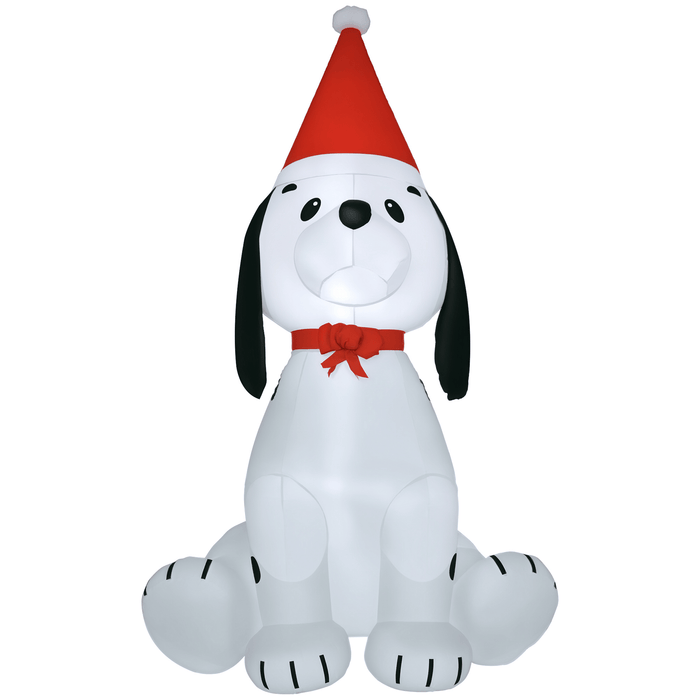 6FT Prelit Inflatable Puppy Dog Wearing Santa Hat with LED Lights - Outdoor Christmas Decoration - Monsta Online