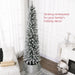 7FT Snow Flocked Pencil Artificial Christmas Tree — 405 Tips, Unlit, Slim Space - Saving, Metal Base - Monsta Online