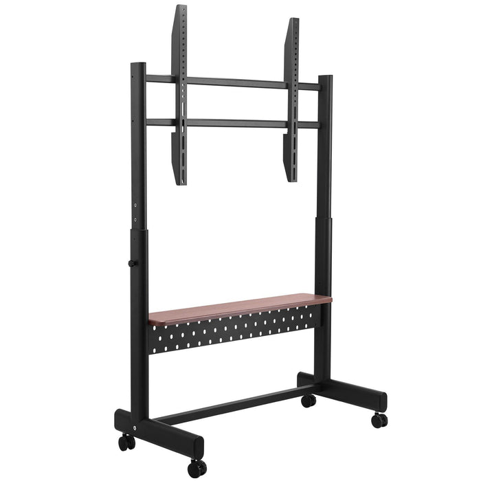 Heavy Duty Rolling TV Stand 55–100 Inch with Adjustable Height and Media Shelf - Monsta Online